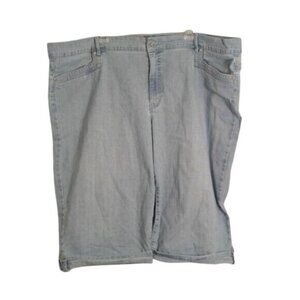 Gloria Vanderbilt Plus Size 24w Shorts Skimmer Bermuda Denim Light Wash Jeans